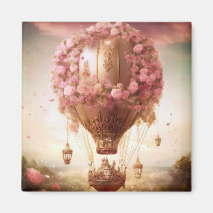 Imán Fantasía Globo de aire caliente Oro rosa