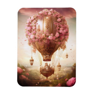 Imán Fantasía Globo de aire caliente Oro rosa
