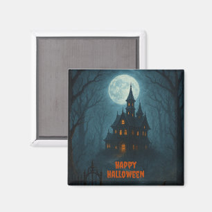 Imán Fantasía gótica Castillo de Hauned y luz de luna