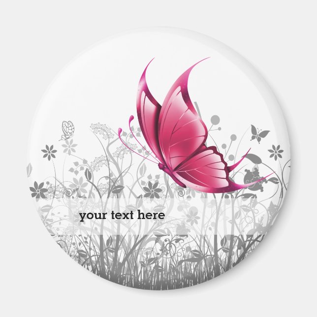 Imán Fantasía mariposa * elegir color de fondo (Frente)