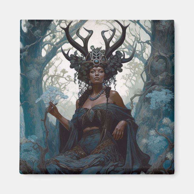 Imán Fantasía negra hechicería Fantasía mágica (Frente)