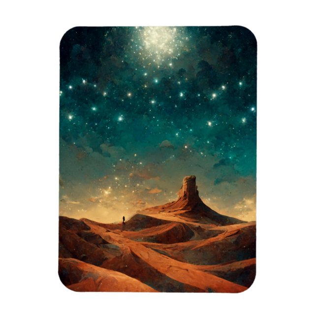 Imán Fantasía nocturna del desierto Ciencia Ficción (Vertical)