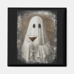 Imán Fantasma bebiendo Martini de Espresso Halloween Es
