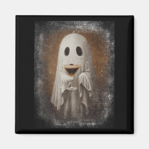 Imán Fantasma bebiendo Martini de espresso Halloween es