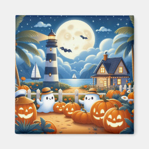Imán Fantasma/calabazas de Halloween de corte nautico/c
