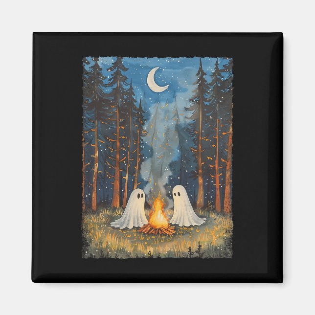 Imán Fantasma Campfire Camping Lover Forest Gothic Hall (Frente)