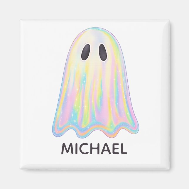 Imán Fantasma de Arcoíris Pastel Adorable | Espeluznant (Frente)