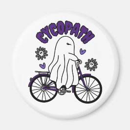 Imán Fantasma de Cycopath Halloween en bicicleta morada