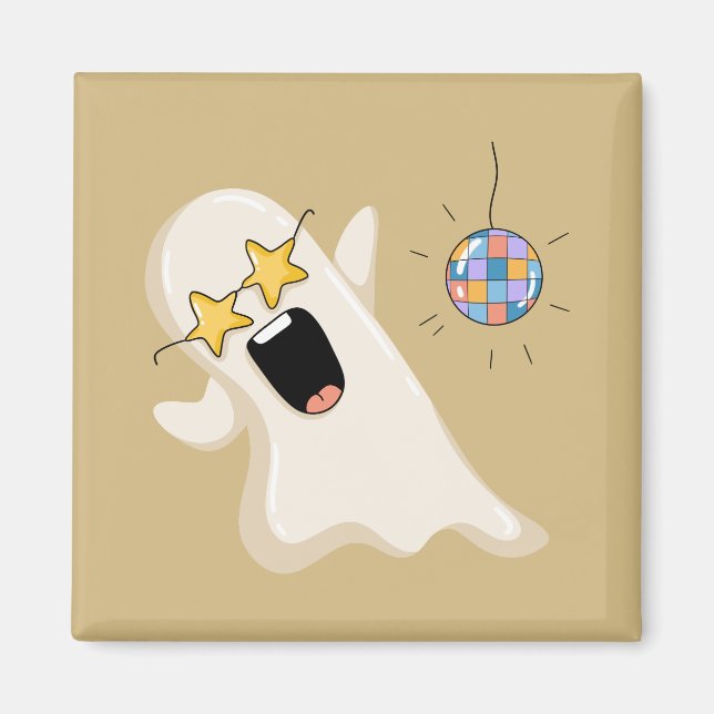Imán Fantasma de discoteca con gafas de estrella (Frente)
