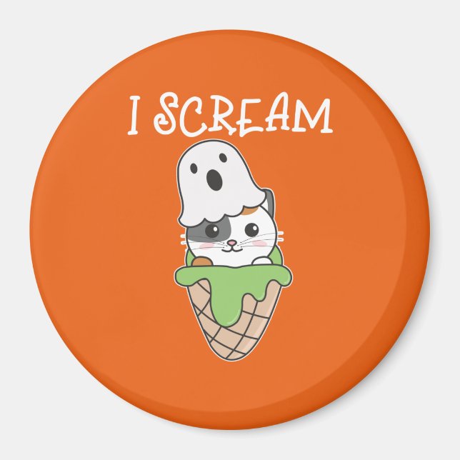 Imán Fantasma De Halloween Grito Un Arma De Helado (Frente)