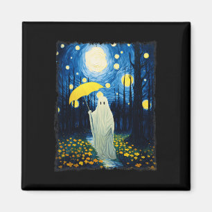 Imán Fantasma De Halloween Vintage En El Bosque Van Gog