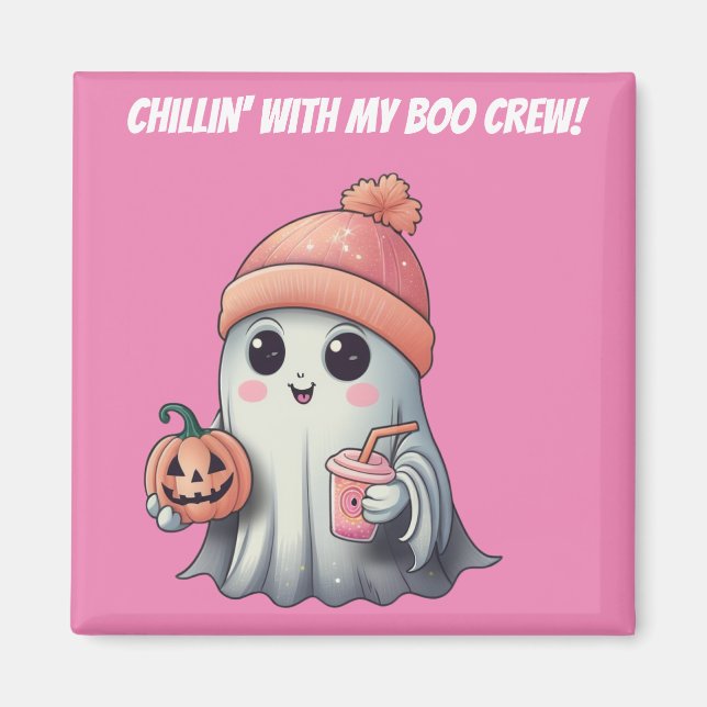 imán fantasma de Kawaii Halloween (Frente)