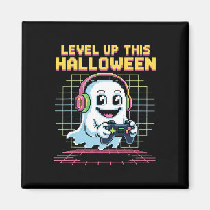 Imán Fantasma de píxel retro jugador Halloween lindo es