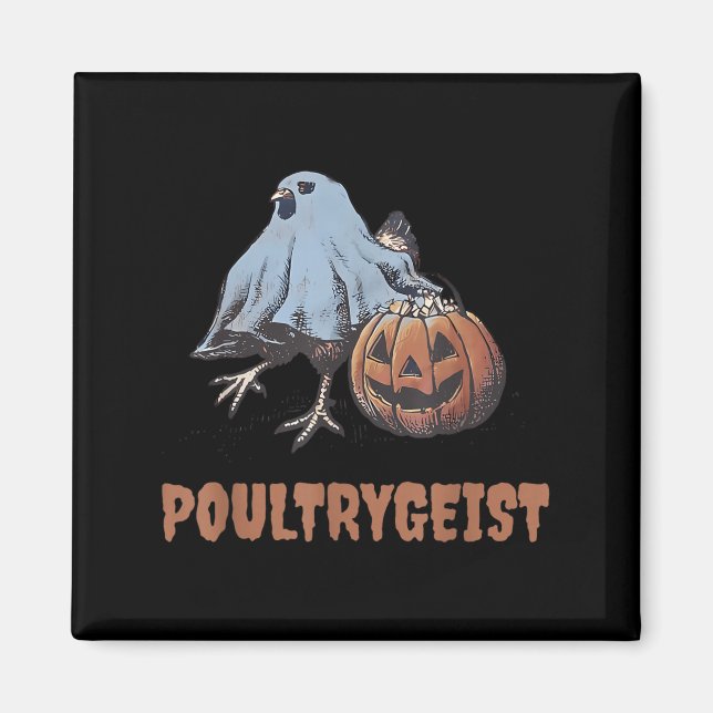 Imán Fantasma de pollo de Halloween (Frente)