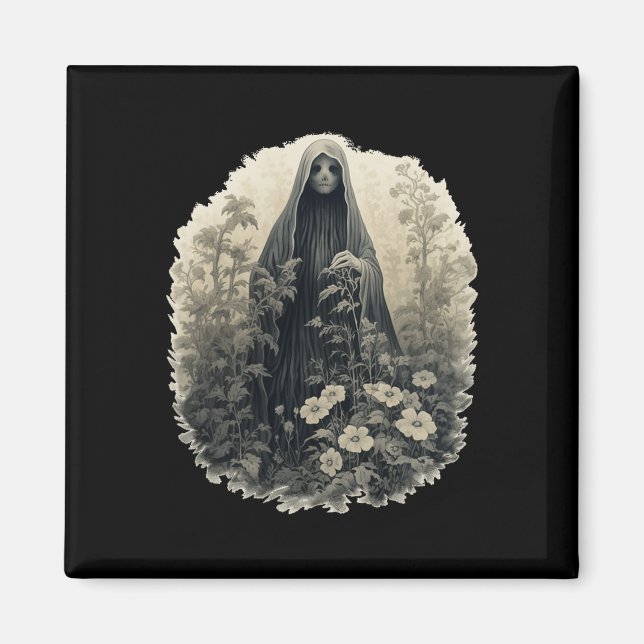 Imán Fantasma Gótica En El Bosque Fantasma Floral Vinta (Frente)