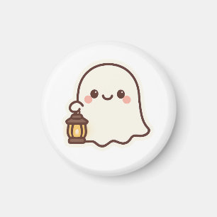 Imán Fantasma Kawaii con linterna - Diseño de espíritu 