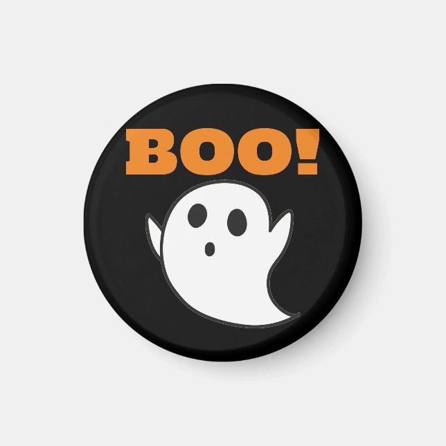 Imán ¡Fantasma lindo con palabras de BOO! (Frente)