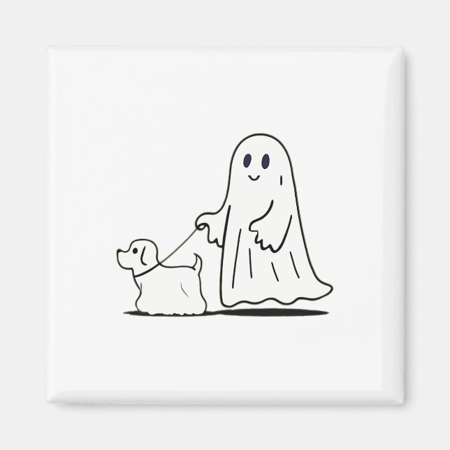 Imán Fantasma Perro caminante Ghostie Gracioso Hallowee (Frente)