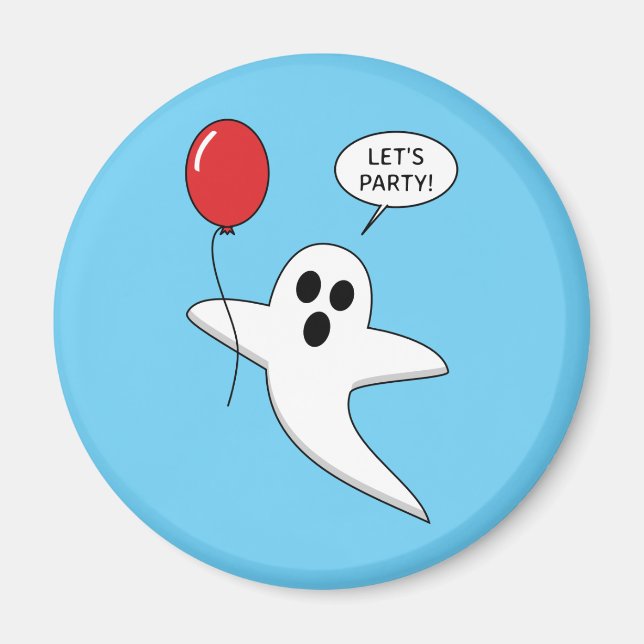 Imán Fantasma Personalizado con globo rojo (Frente)