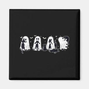 Imán Fantasma sosteniendo gato negro Halloween amante d