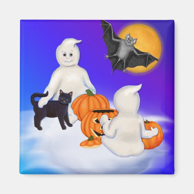 Imán Fantasma y amigos de Halloween (Frente)
