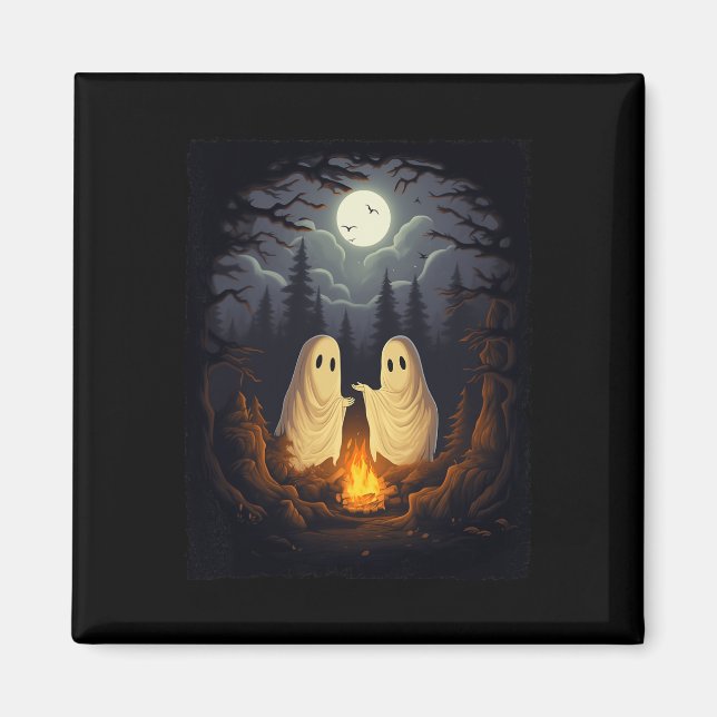 Imán Fantasmal fogata de camping gótico de Halloween ho (Frente)