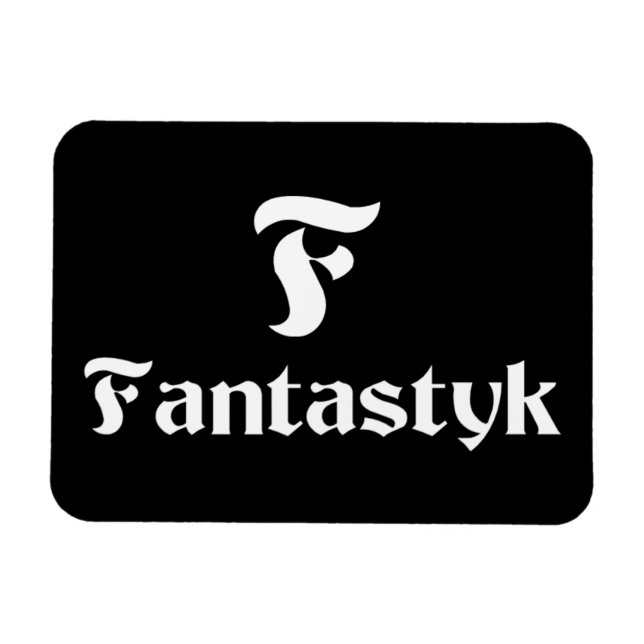 Imán Fantastyk Magnet 3"x4" blanco sobre negro (Horizontal)