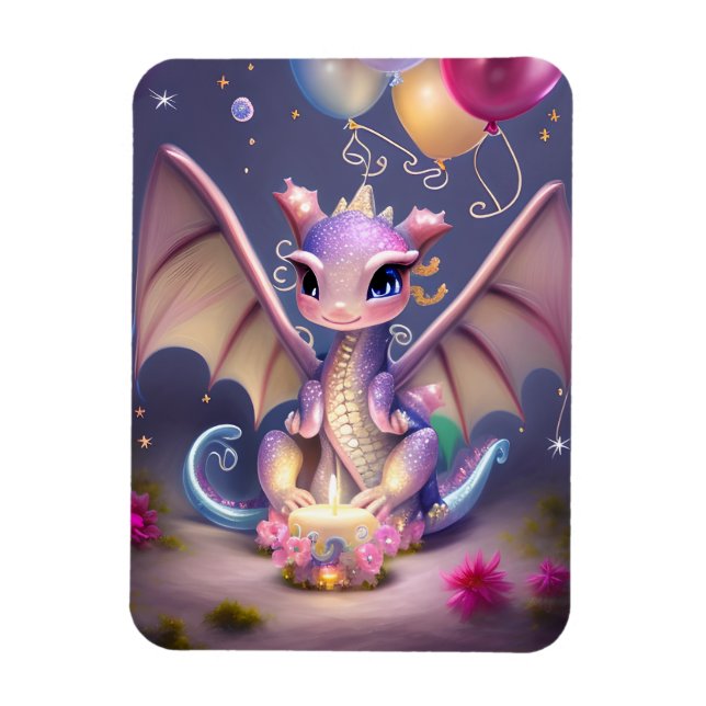 Imán Fantasy Cute Kawaii bebé dragón (Vertical)