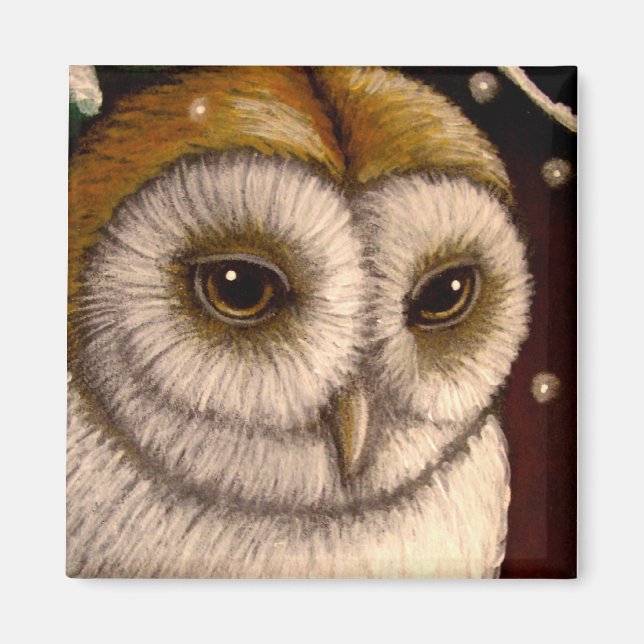 Imán FANTASY HOLIDAY BARN OWL Magnet (Frente)