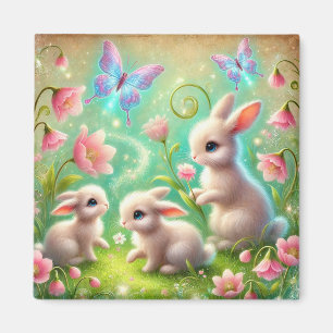 Imán Fantasy Spring Bunny Garden