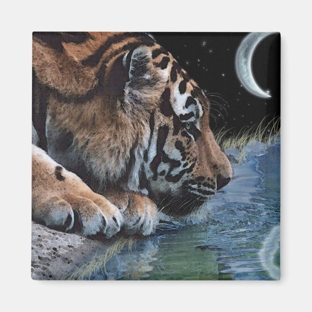 Imán Fantasy Tiger & Moon (Frente)