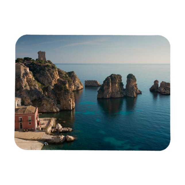 Imán Faraglioni y Tonnara en Scopello, Sicilia (Horizontal)
