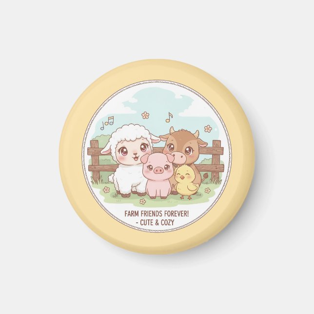 Imán Farm friends forever - cute & cozy (Frente)
