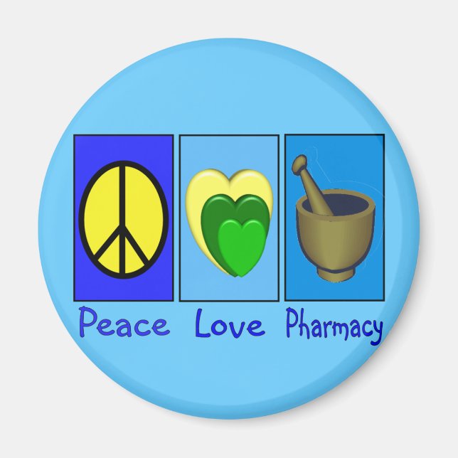 Imán Farmacia de amor por la paz (Frente)