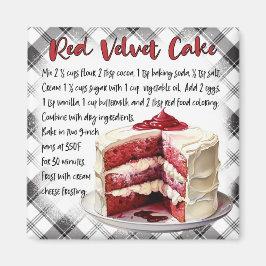 Imán Farmhouse Red Velvet Cake Recipe Black White Plaid