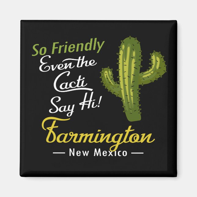 Imán Farmington Cactus Funny Retro (Frente)
