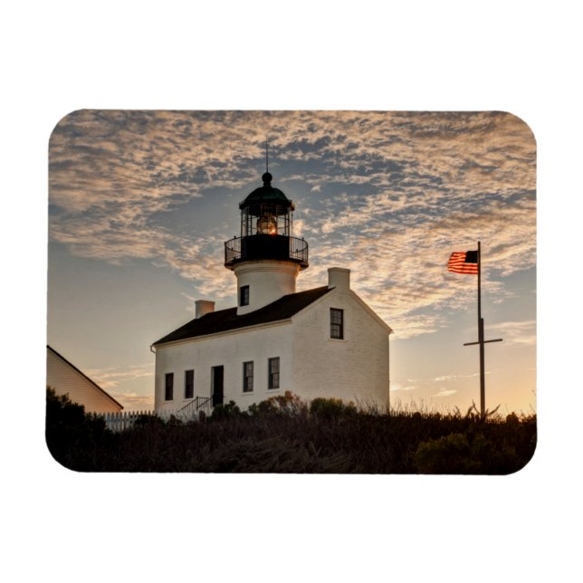 Imán Faro al atardecer, California (Horizontal)