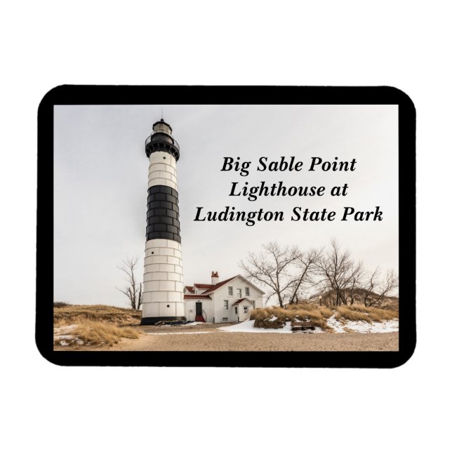 Imán Faro Big Sable Point en Ludington (Horizontal)