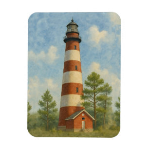 Imán Faro de Assateague Acuarela