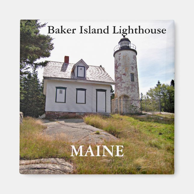 Imán Faro de Baker Island, Magnet Maine (Frente)