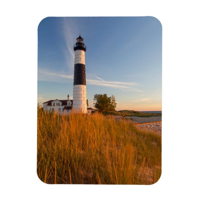 Imán Faro de Big Sable Point en el lago Michigan 3 (Vertical)