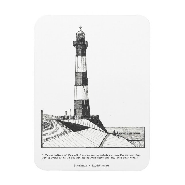 Imán Faro de Breskens Ilustracion Holandés (Vertical)