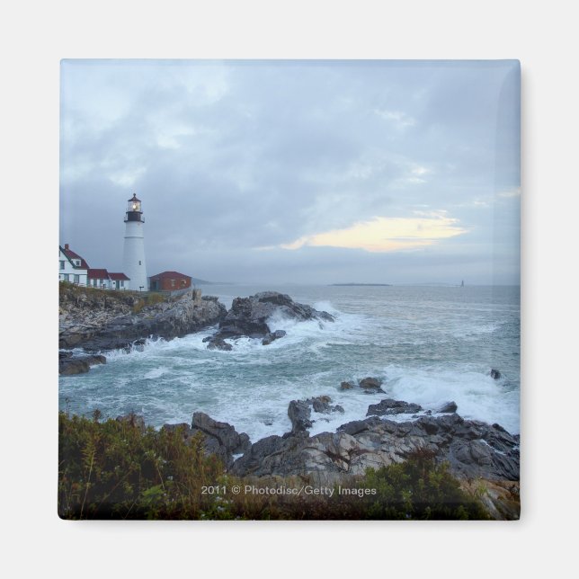 Imán Faro de cabeza de Portland al amanecer (Frente)