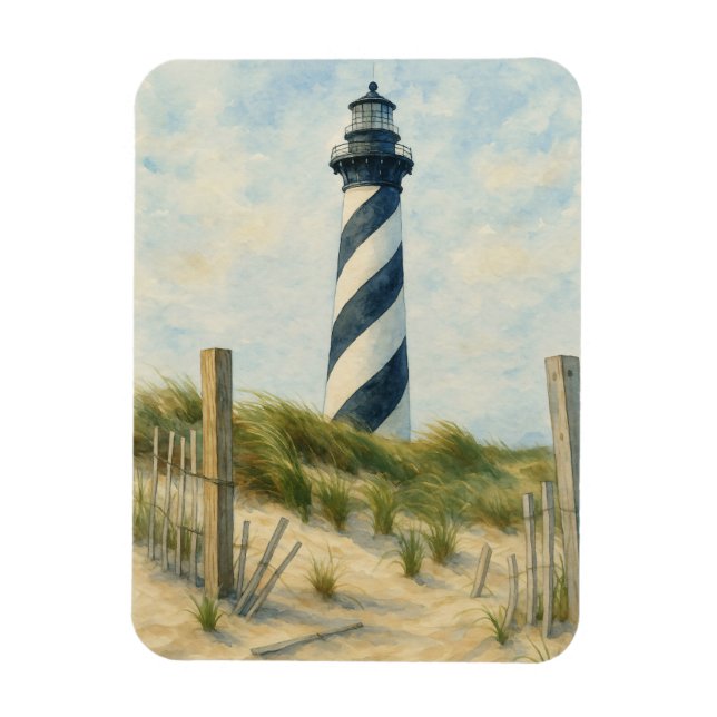 Imán Faro de Cape Hatteras Acuarela (Vertical)