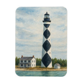 Imán Faro de Cape Lookout Acuarela