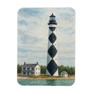 Imán Faro de Cape Lookout Acuarela