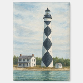 Imán Faro de Cape Lookout Acuarela