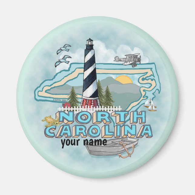 Imán Faro de Carolina del Norte (Frente)