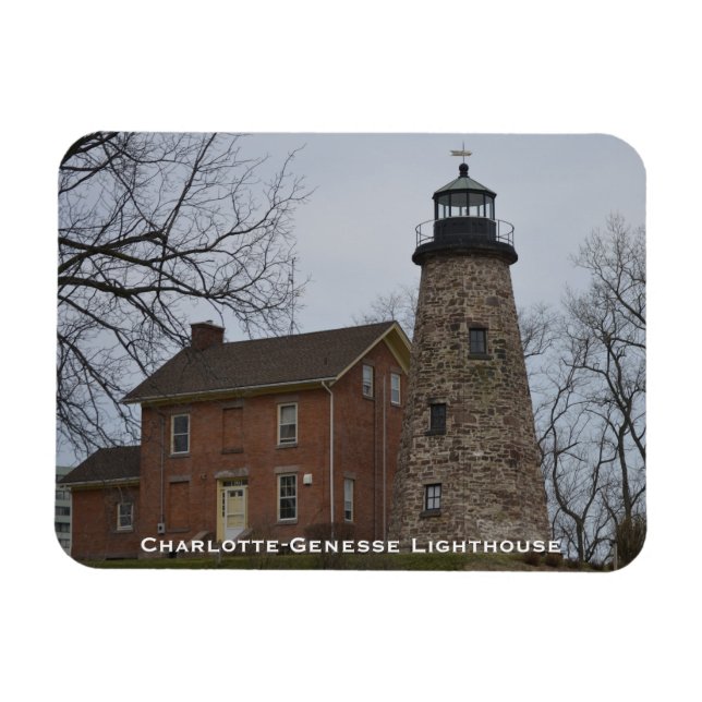 Imán Faro de Charlotte-Genesee y casa de los guardianes (Horizontal)