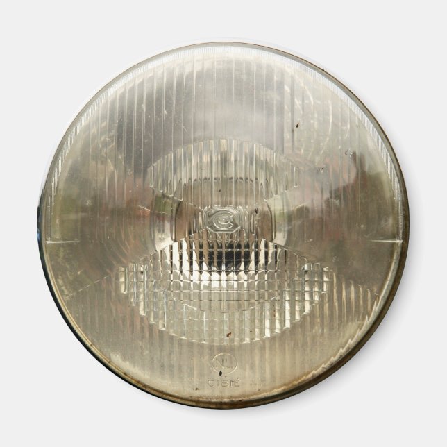 Imán Faro de coche clásico con lente de vidrio transpar (Frente)
